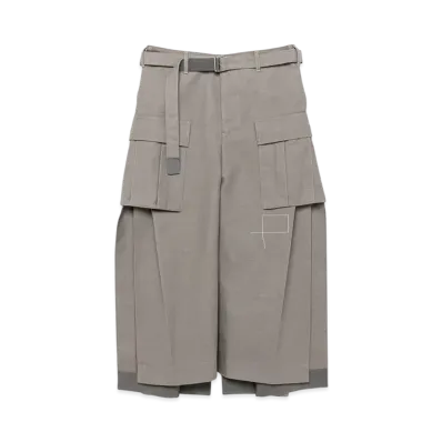 WTAPS x sacai Women's Cotton Back Satin Skirt "Taupe"
