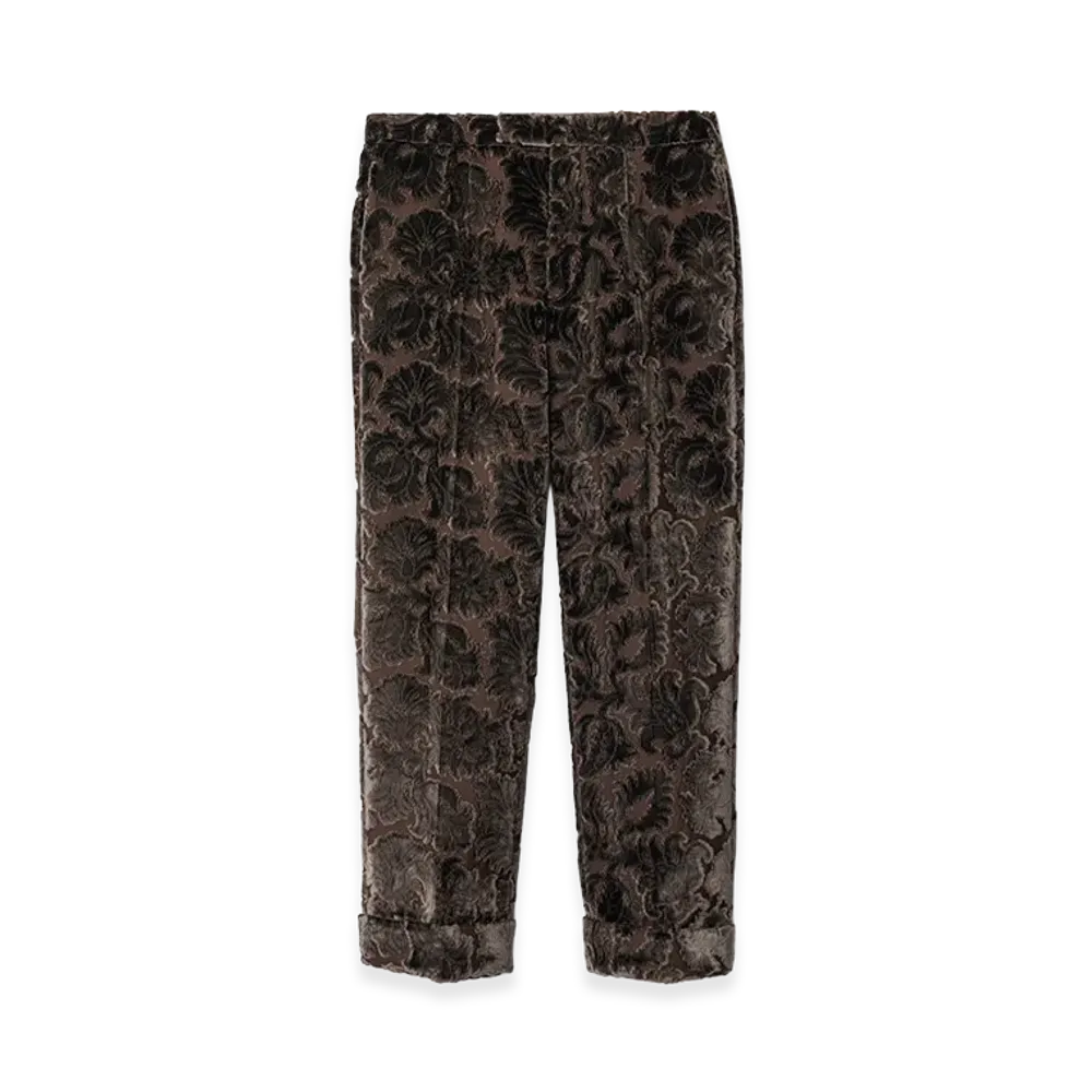 Burberry Vine Velvet Tailored Trousers "Bear Brown"