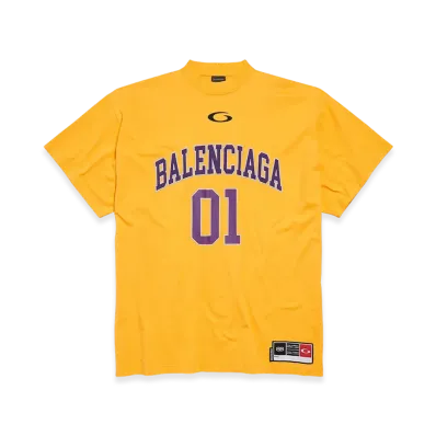 BALENCIAGA Basketball Oversize T-shirt "Deep Purple/Yellow"