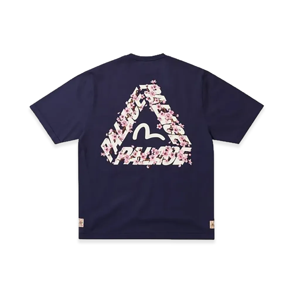 PALACE x EVISU Heavy Wash T Shirt "Navy"