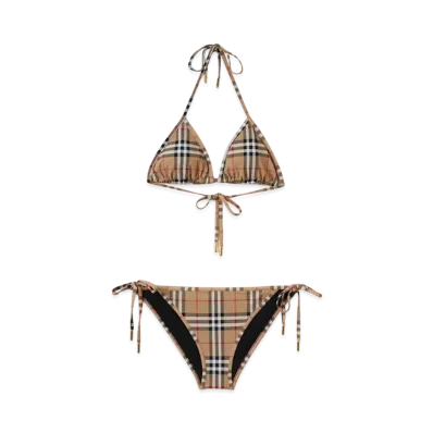 Burberry Check Triangle Bikini "Archive Beige"