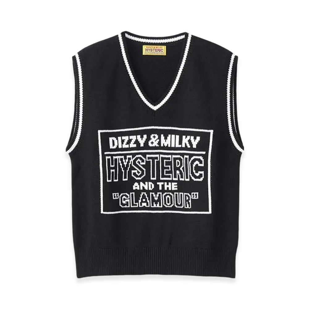 HYSTERIC GLAMOUR Dizzy & Milky Jacquard Vest "Black"
