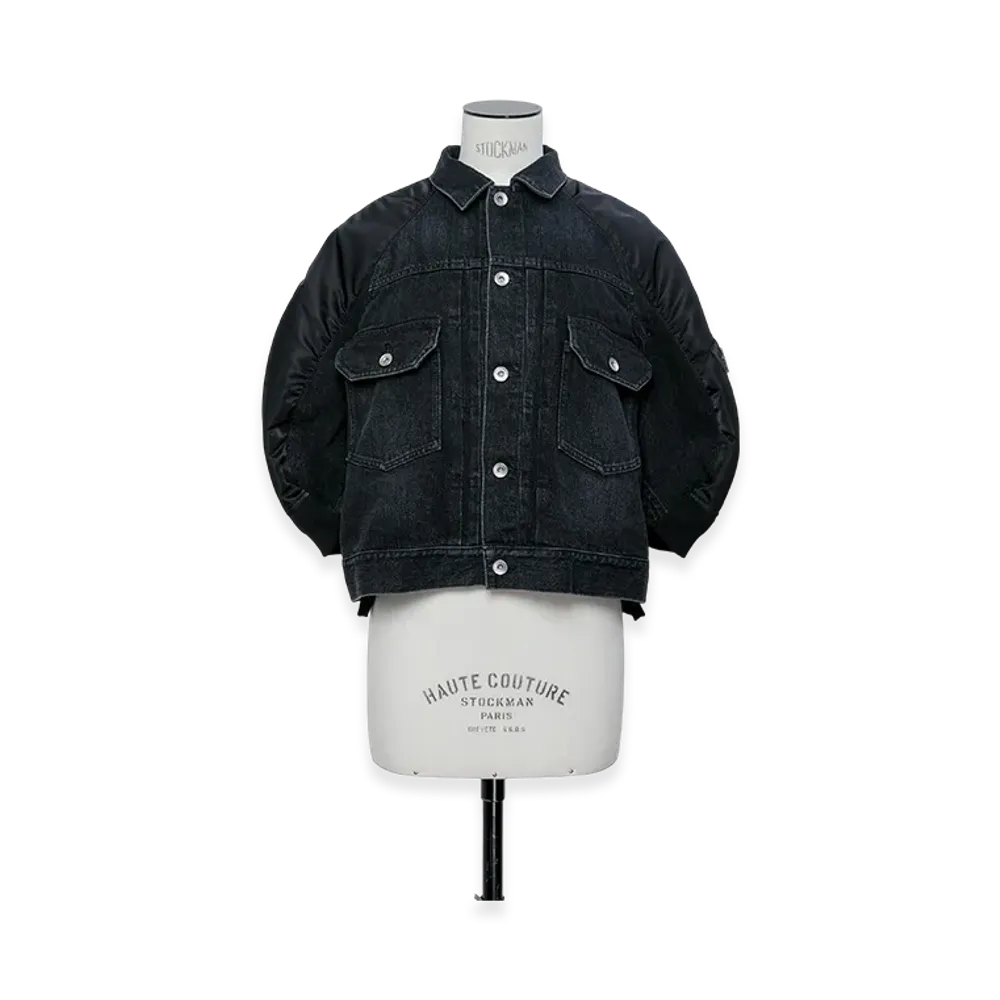 sacai Denim x Nylon Twill Jacket "Black"