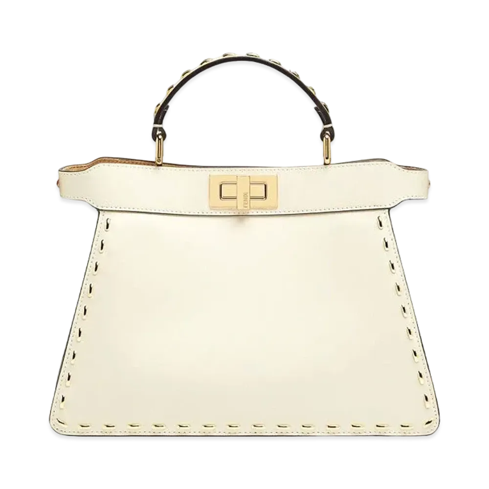 FENDI Peekaboo Iseeu Small Leather Bag "White"