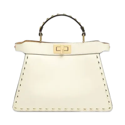 FENDI Peekaboo Iseeu Small Leather Bag "White"