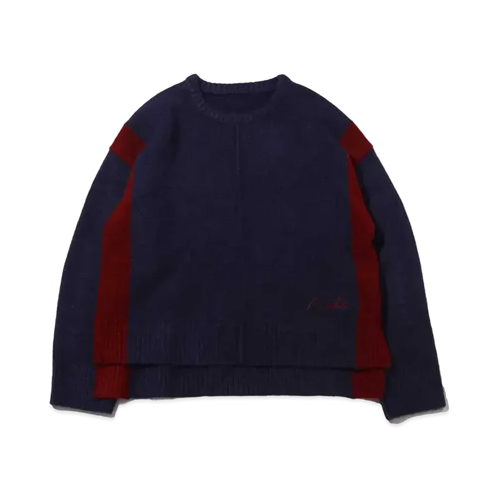 atmos pink x Riehata Bicolor Knit Tops "Navy"