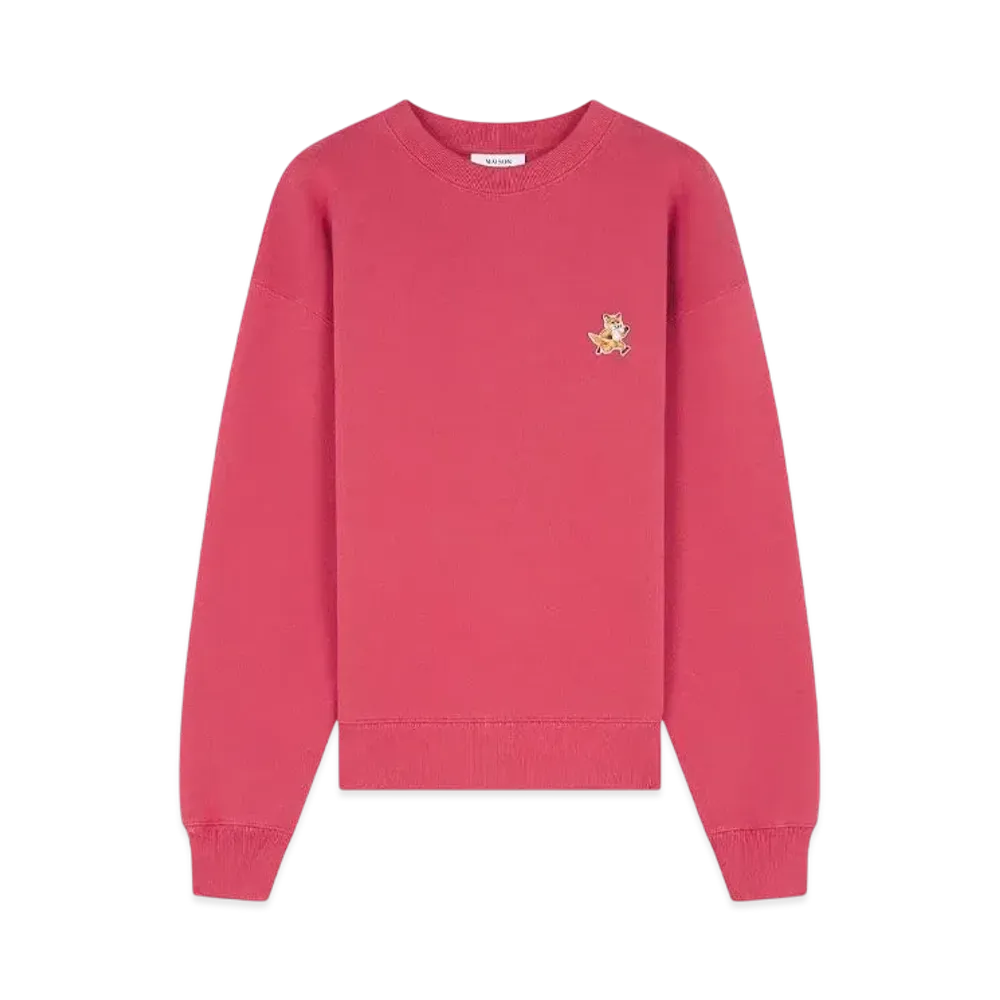 Maison Kitsune Women'S Speedy Fox Patch Comfort Sweatshirt "Redcurrent"