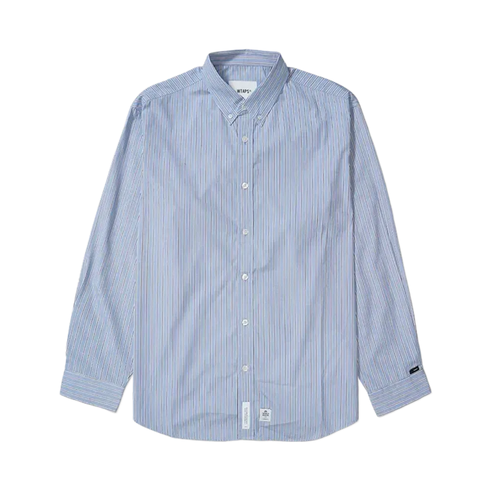 WTAPS BD 03 / LS / Cotton Broadcloth Textile Thomas Mason "Blue"