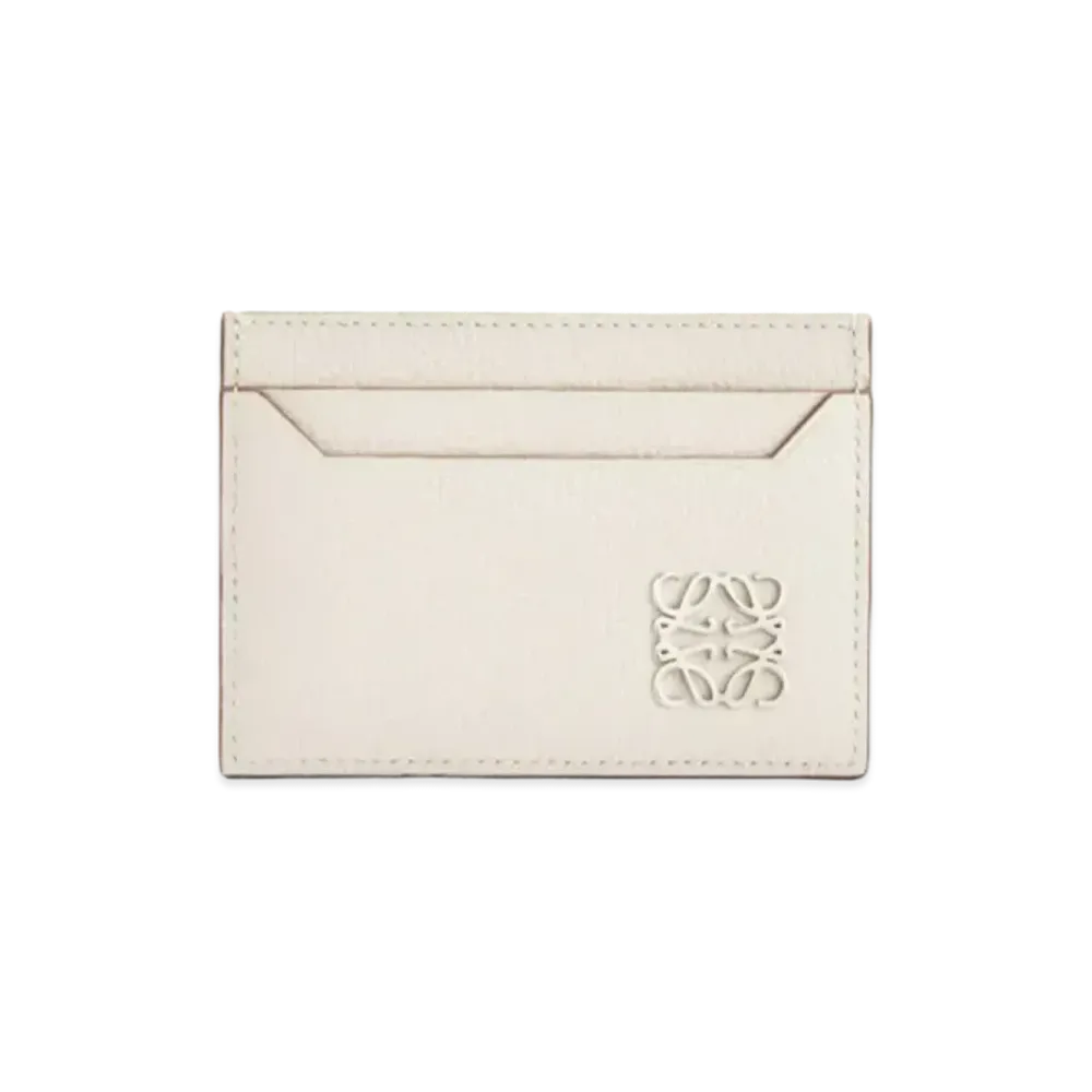 LOEWE Anagram Plain Cardholder In Pebble Grain Calfskin "Light Ghost"