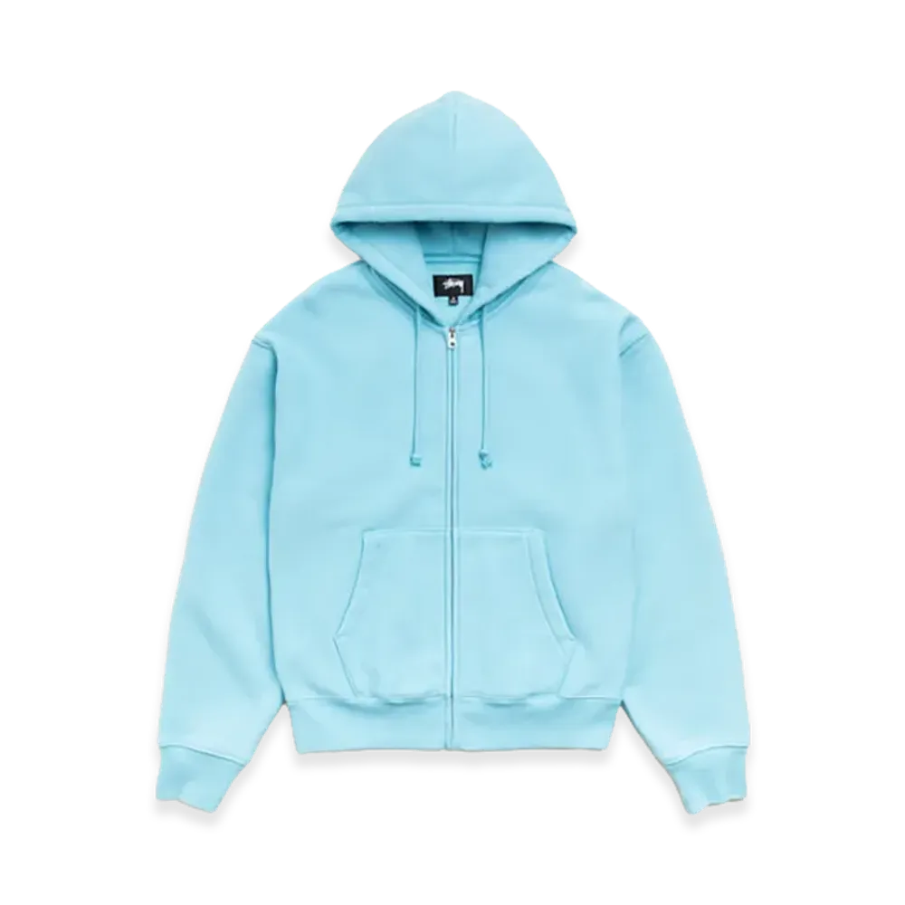 Stussy Cursive Applique Zip Hoodie "Aqua"