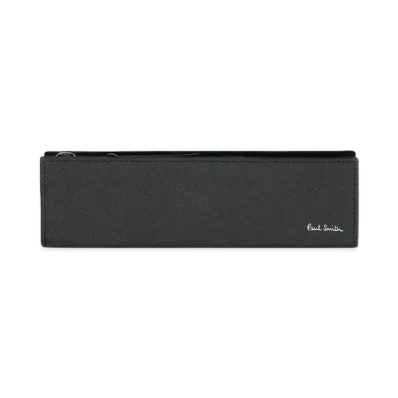 Paul Smith Bright Stripe Puller Pencil Case "Black"