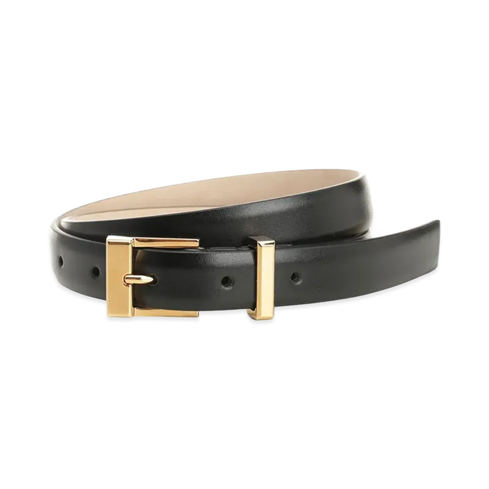 KHAITE Women's "Manhattan" Calfskin Belt "Black"