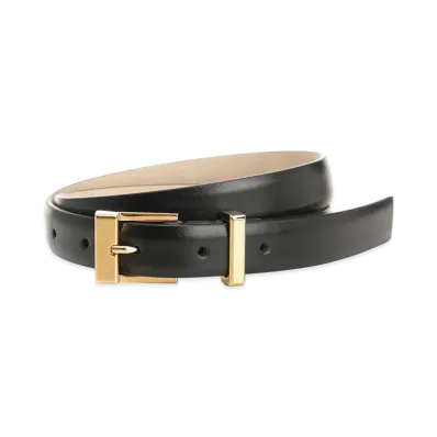KHAITE Women's "Manhattan" Calfskin Belt "Black"