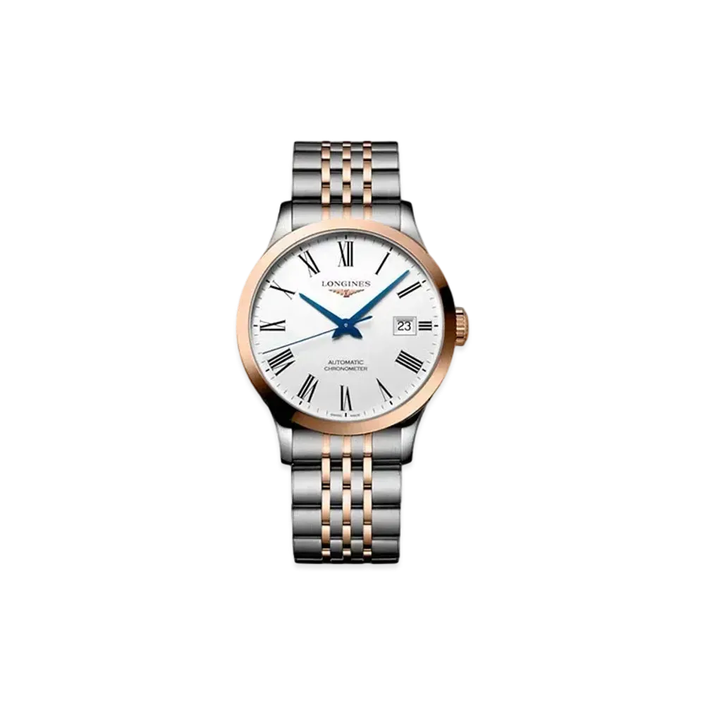 Longines Record Collection 38.50 mm "Matte White/Stainless Steel/Rose Gold" L2.820.5.11.7