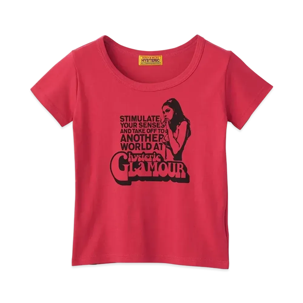 HYSTERIC GLAMOUR Smoking Girl Chibi T-Shirt "Pink"