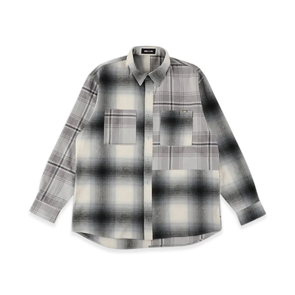 WIND AND SEA Patch Plaid Shirt "Gray"