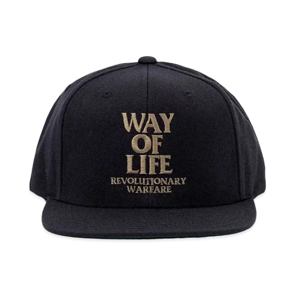 RATS EMBROIDERY CAP "WAY OF LIFE" "BLACK x ASH GOLD"