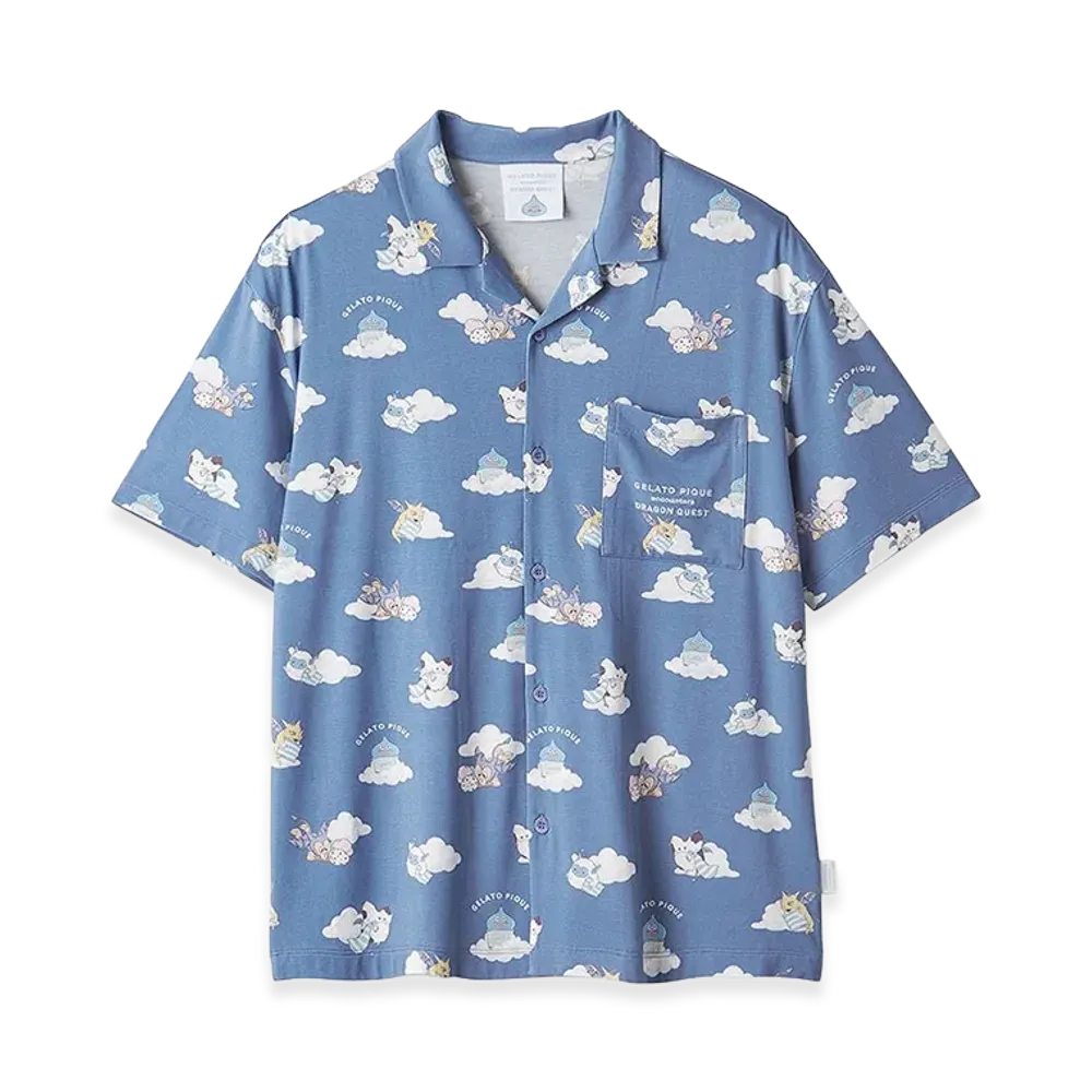 GELATO PIQUE x DRAGON QUEST Allover Pattern S/S Shirt "Blue"