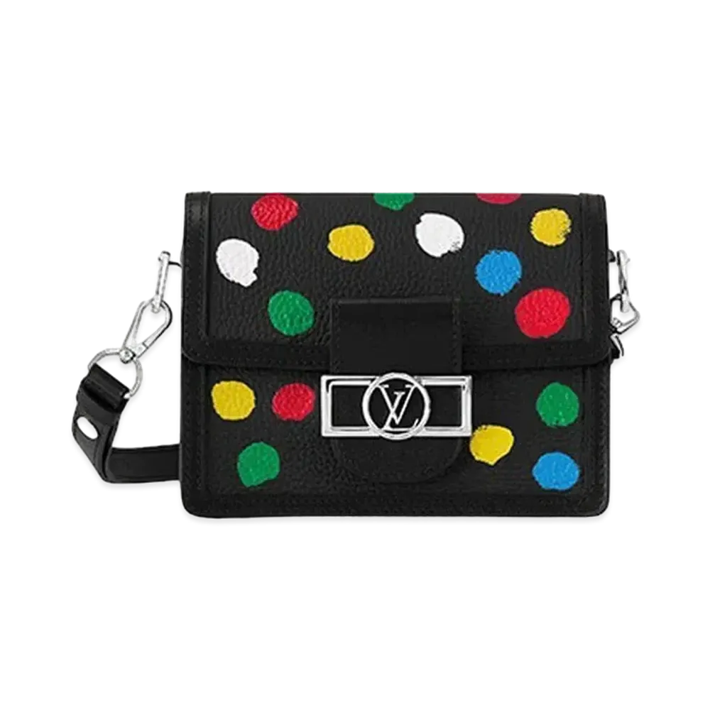 Louis Vuitton x Yayoi Kusama Dauphine Mini Taurillon Leather Painted Dots "Noir"