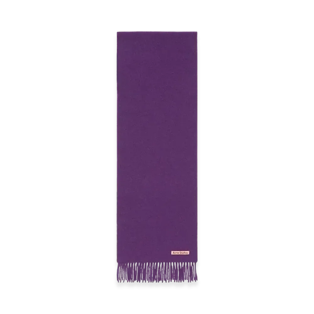 Acne Studios Fringed Wool Scarf - Skinny "Violet Purple Melange"