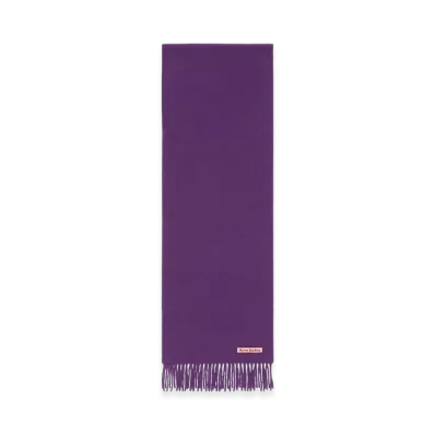 Acne Studios Fringed Wool Scarf - Skinny "Violet Purple Melange"