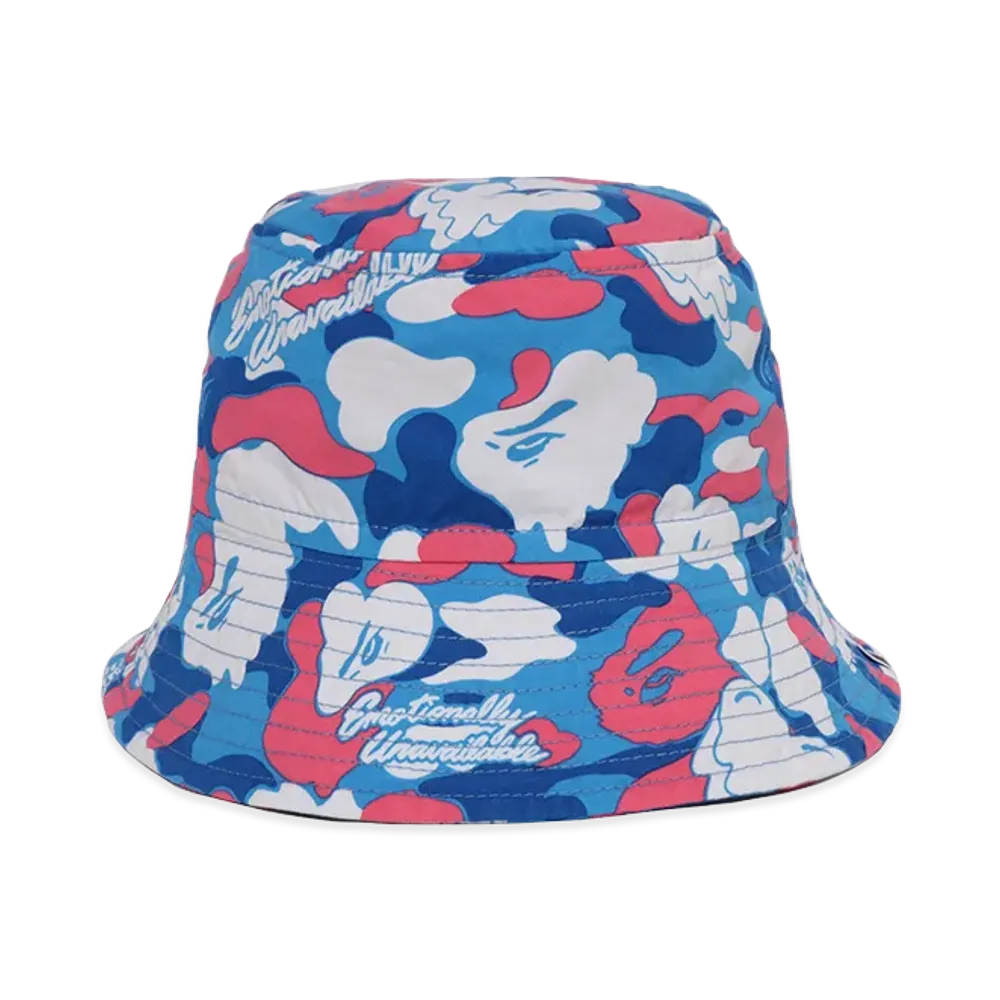 A BATHING APE x EMOTIONALLY UNAVAILABLE Bucket Hat "Blue"