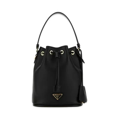 PRADA Women's Leather Re-Edition 1978 Bucket Bag "Black"