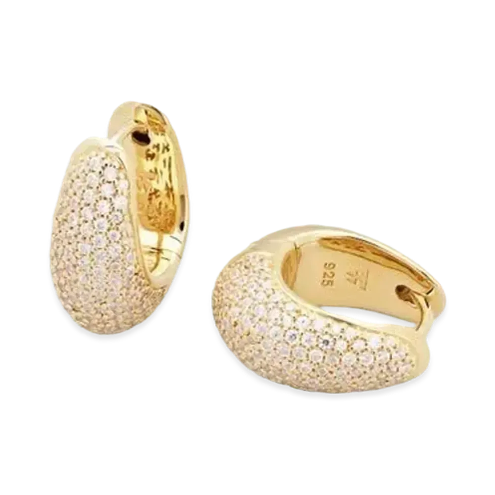 TOMWOOD Ice Hoop Small Pave "Gold"