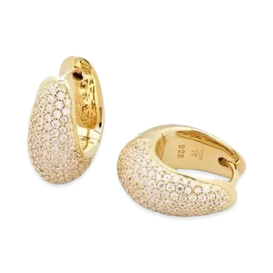 TOMWOOD Ice Hoop Small Pave "Gold"