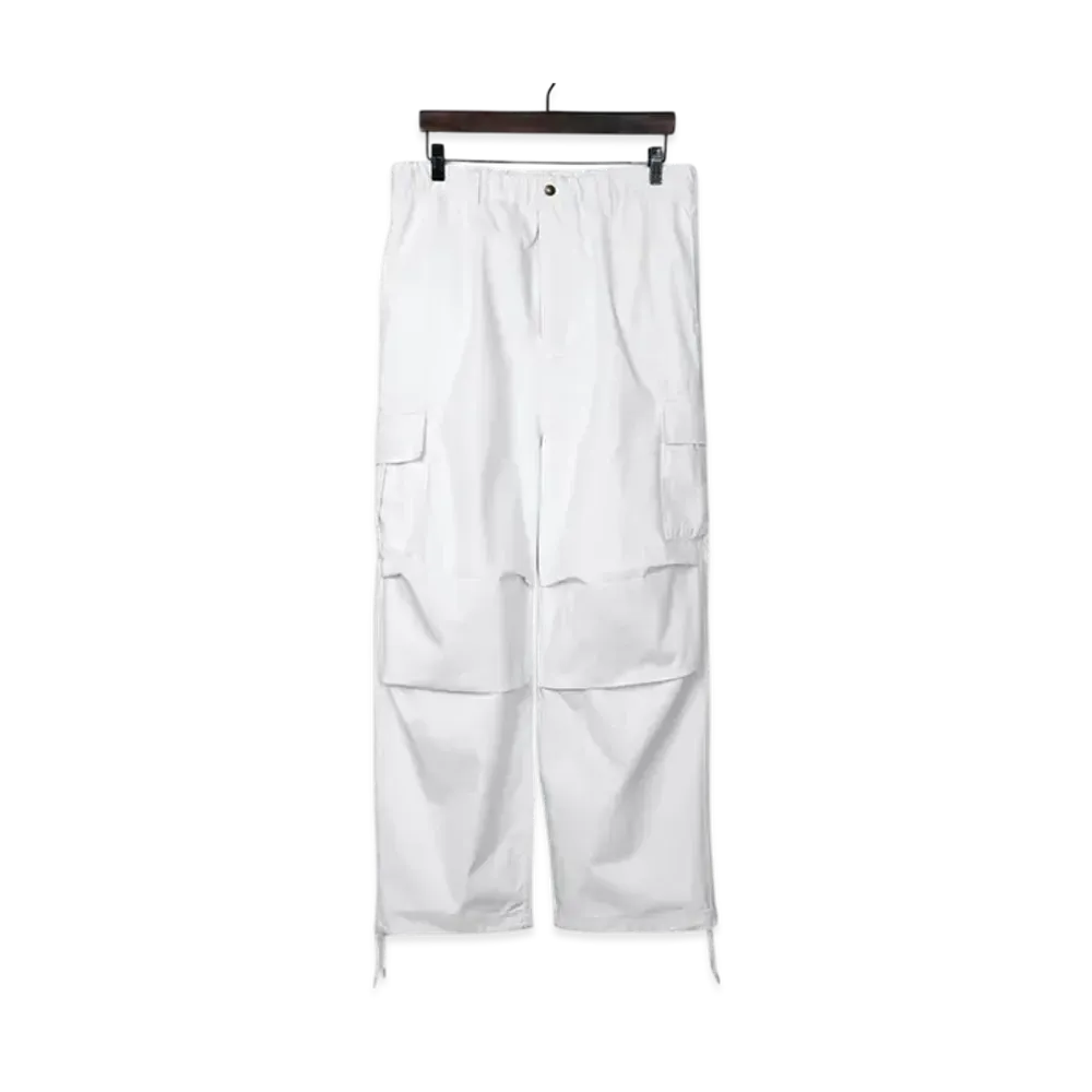 BEN DAVIS Loose Silhouette Colored Snow Pants (With Cargo Pockets) "White"