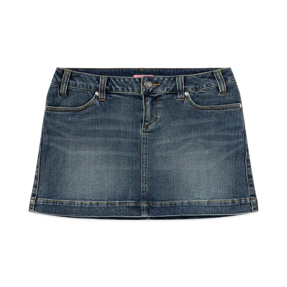 Blackeyepatch B Emblem Denim Mini Skirt "Indigo"