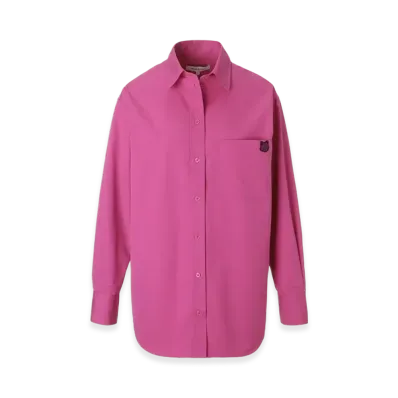 Maison Kitsune Casual Shirt With Bold Fox Head Patch In Cotton P "Fuchsia"