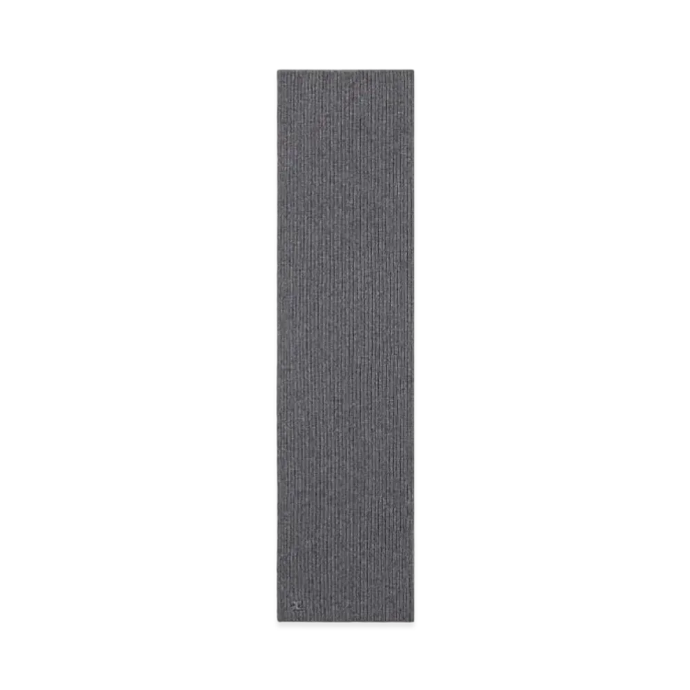 Courreges Ribbed Wool Scarf "Heather Grey"