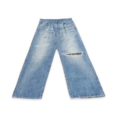A BATHING APE x mastermind JAPAN Denim Pants "Light Indigo"