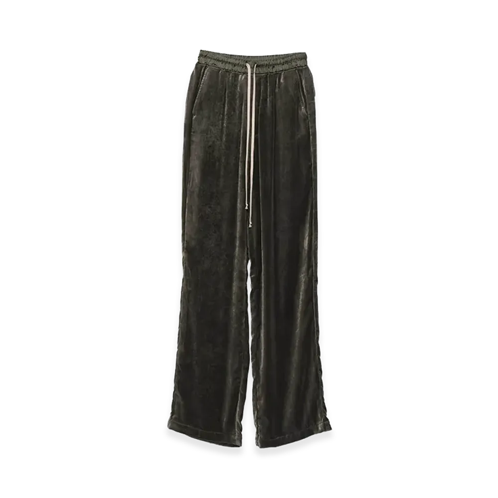 Rick Owens Women's Velvet Wide-Leg Pants "Green"