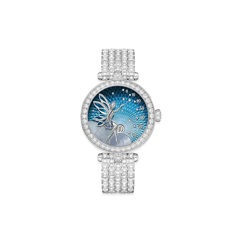 Van Cleef & Arpels Lady Feerie watch "18K White gold/Sapphire/Diamond/Mother-of-pearl"