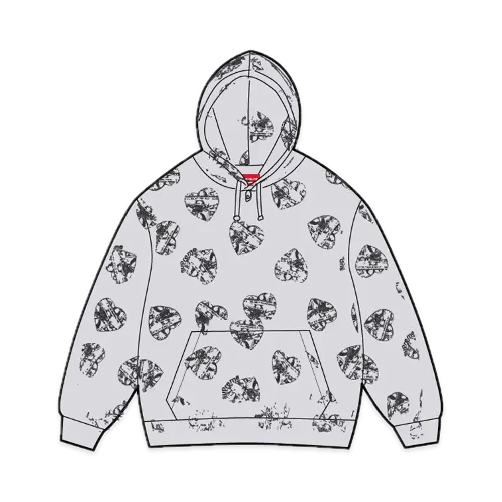 Supreme Love Cash Hooded Sweatshirt "Ash Grey"