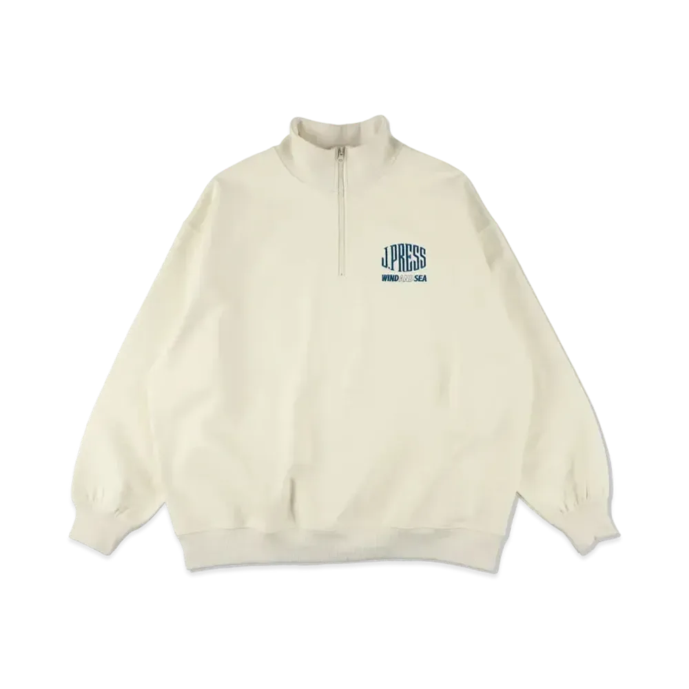 WIND AND SEA x J.PRESS ORIGINALS Half Zip Sweat "White"