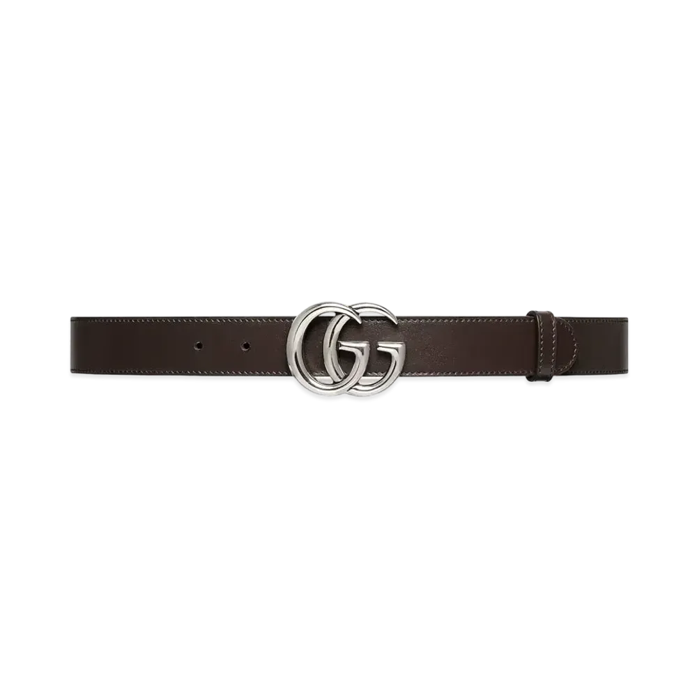 GUCCI GG Marmont Thin Belt "Brown"