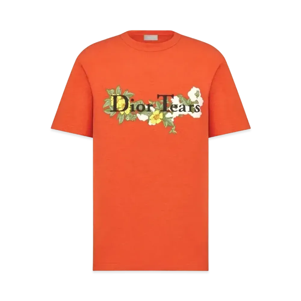 Dior Tears T-Shirt Relaxed-Fit Slub Cotton Jersey "Red"