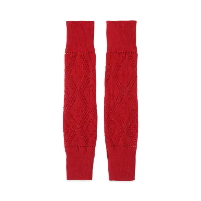 Yohji Yamamoto Y's WOOL LACE ARM WARMER "Red"