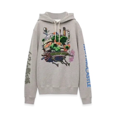 LOEWE x Howl's Moving Castle Moving Castle Embroidered in Cotton "Grey"