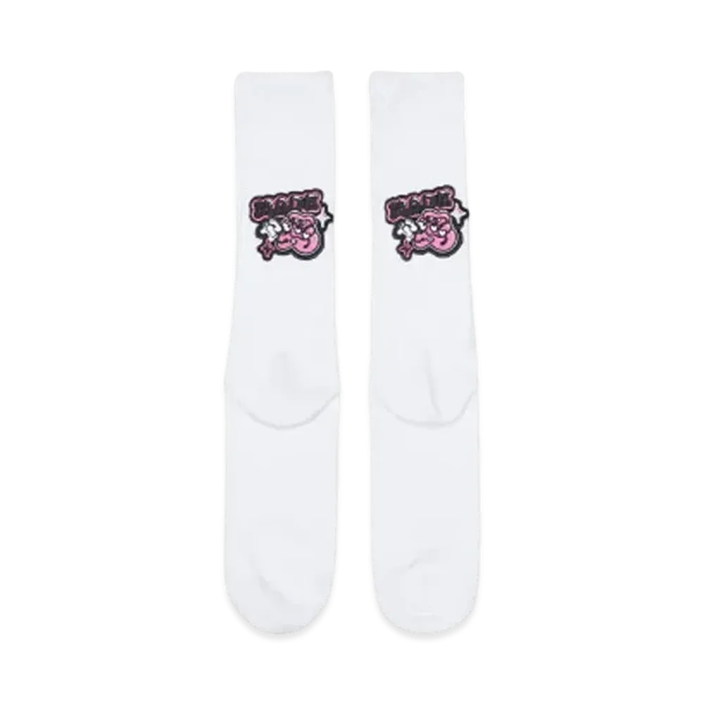 FRUIT OF THE LOOM x ハヤシレナ TYPOGRAPHY LOGO SOX "WHITE"