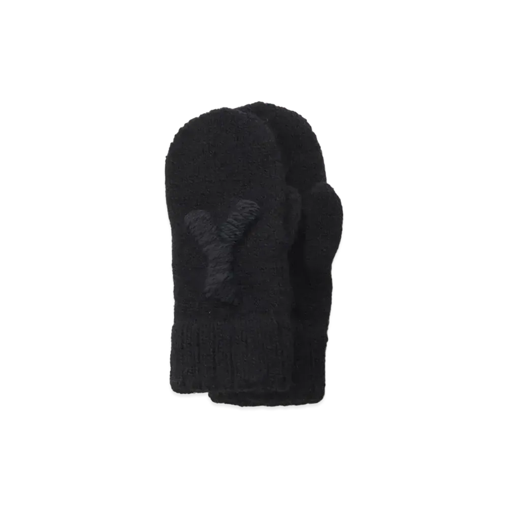 Yohji Yamamoto 1/3 W EMBROIDERED KNIT GLOVE "Black"