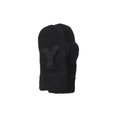 Yohji Yamamoto 1/3 W EMBROIDERED KNIT GLOVE "Black"