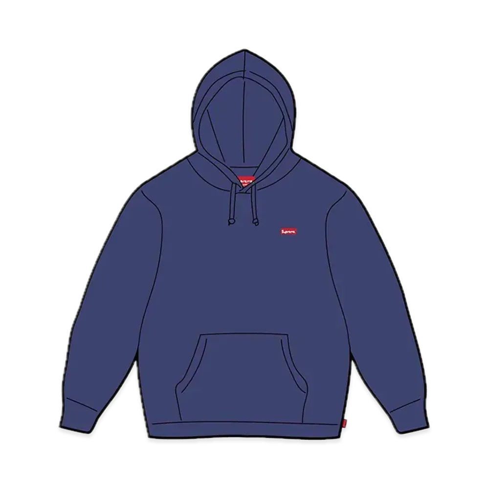 Supreme Small Box Hooded Sweatshirt "Washed Navy" (24SS)