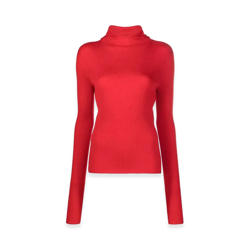 Jil Sander Women's High Neck Pullover "Red"