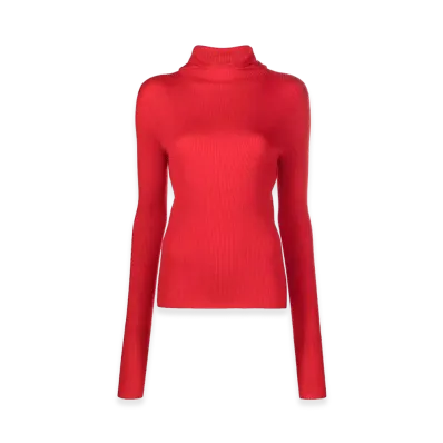 Jil Sander Women's High Neck Pullover "Red"