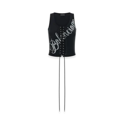 BALENCIAGA Women's 'Lace-Up' Top "Black"