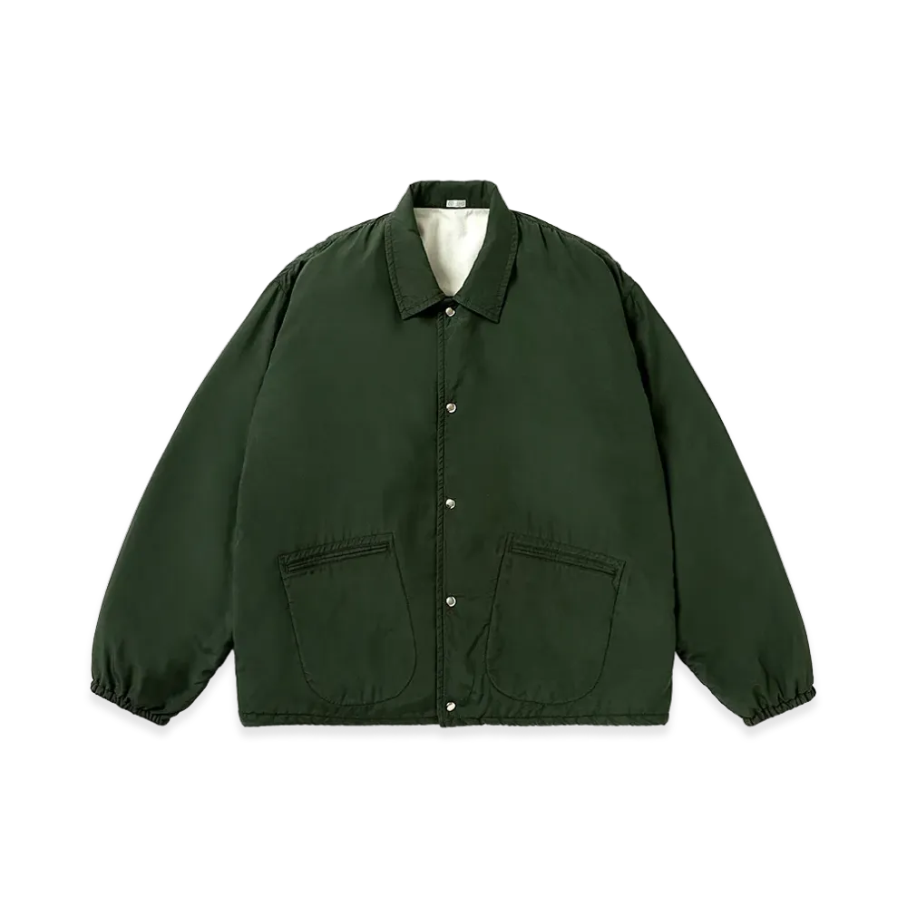 A.PRESSE Vintage Washed Silk Taffeta Coach Jacket "Olive"